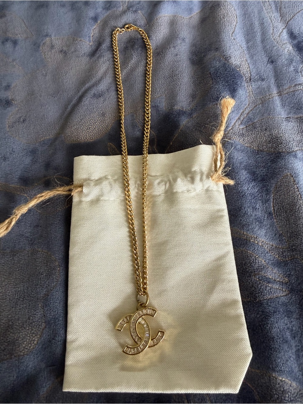 Gold Interlocking Logo Pendant Necklace
